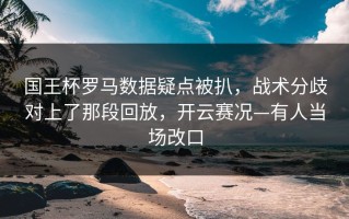 国王杯罗马数据疑点被扒，战术分歧对上了那段回放，开云赛况—有人当场改口