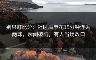 别只盯比分：社区盾申花15分钟连丢两球，瞬间破防，有人当场改口