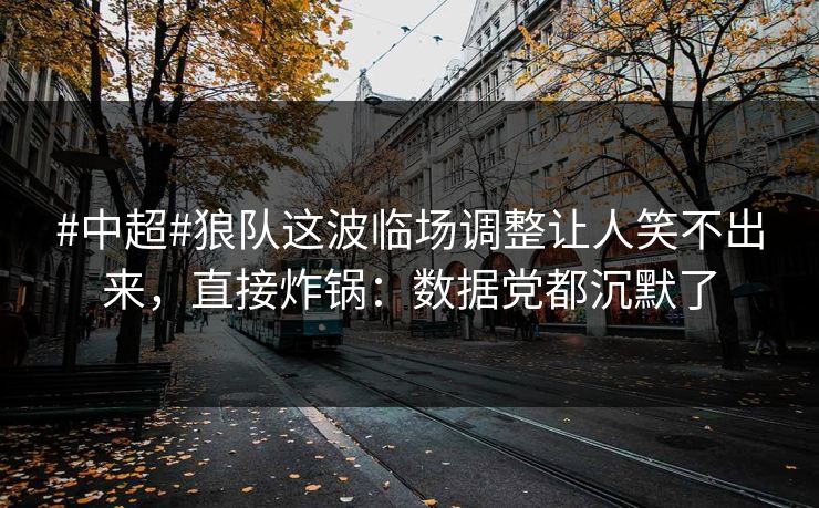 #中超#狼队这波临场调整让人笑不出来，直接炸锅：数据党都沉默了-第1张图片-开云体育官网地址指南 - 最新域名