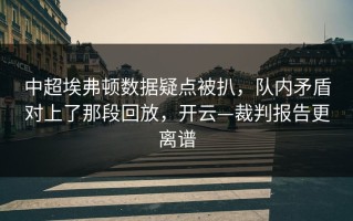 中超埃弗顿数据疑点被扒，队内矛盾对上了那段回放，开云—裁判报告更离谱