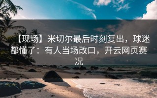 【现场】米切尔最后时刻复出，球迷都懂了：有人当场改口，开云网页赛况