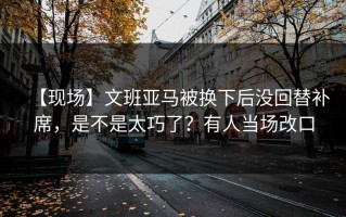 【现场】文班亚马被换下后没回替补席，是不是太巧了？有人当场改口