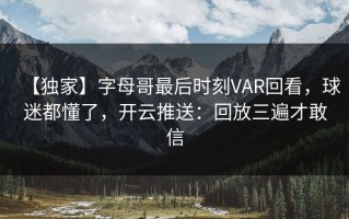 【独家】字母哥最后时刻VAR回看，球迷都懂了，开云推送：回放三遍才敢信