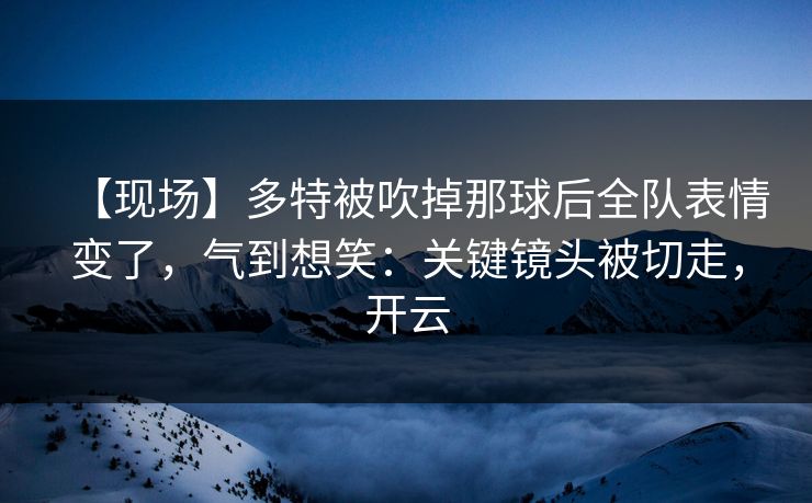 【现场】多特被吹掉那球后全队表情变了，气到想笑：关键镜头被切走，开云-第1张图片-开云体育官网地址指南 - 最新域名