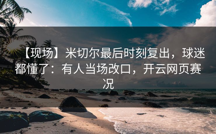 【现场】米切尔最后时刻复出，球迷都懂了：有人当场改口，开云网页赛况-第1张图片-开云体育官网地址指南 - 最新域名