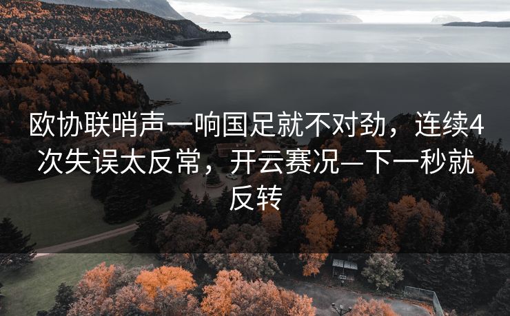 欧协联哨声一响国足就不对劲，连续4次失误太反常，开云赛况—下一秒就反转