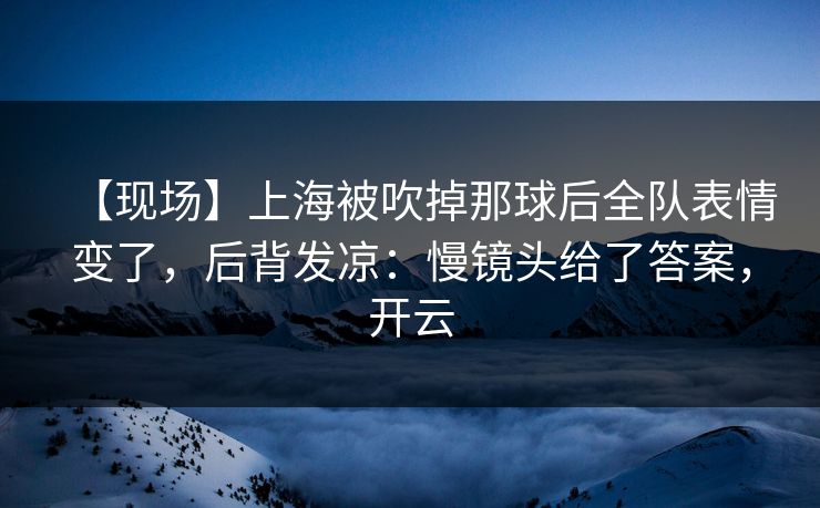 【现场】上海被吹掉那球后全队表情变了，后背发凉：慢镜头给了答案，开云-第1张图片-开云体育官网地址指南 - 最新域名
